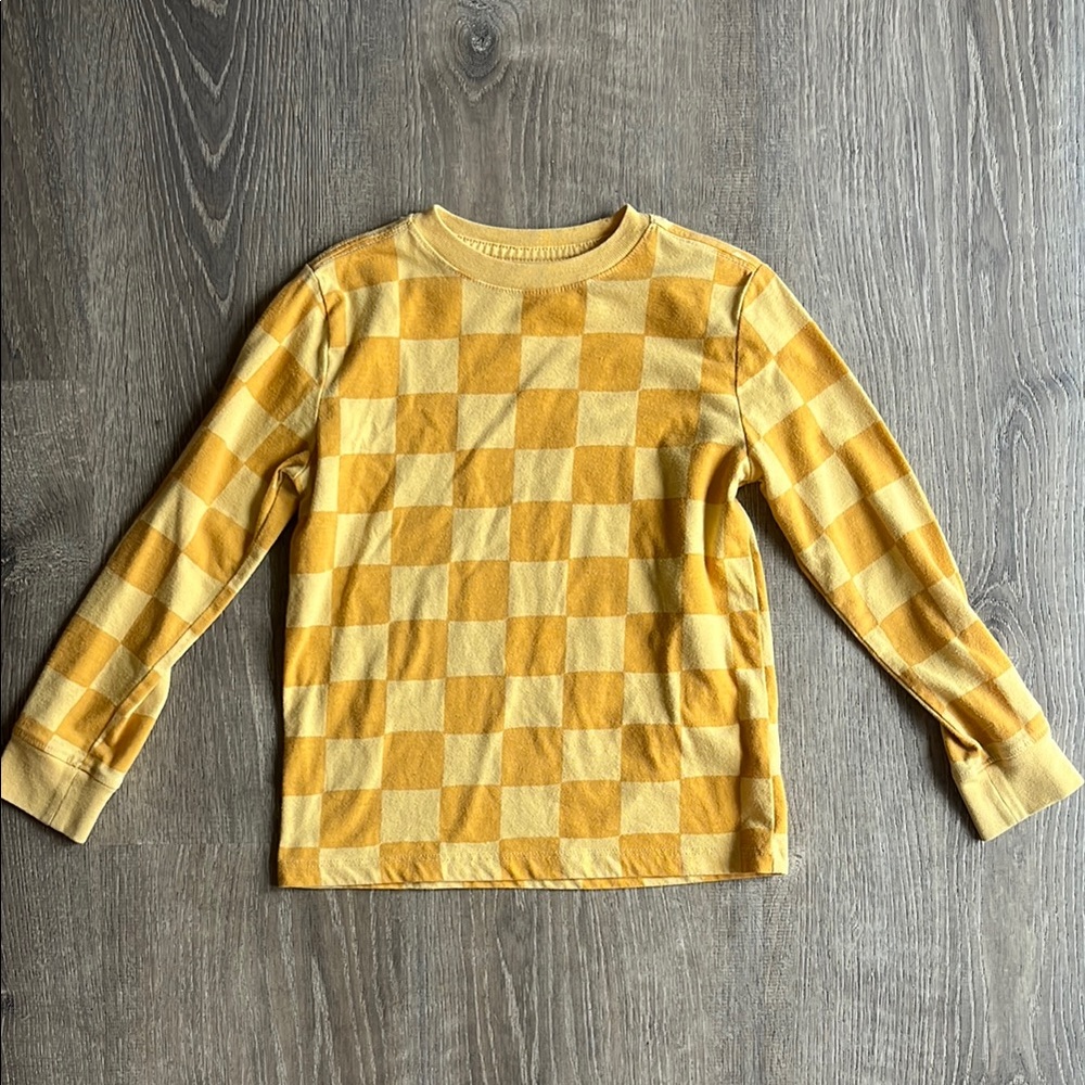 Yellow Checkered Kids Shirt